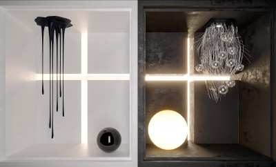 现代水滴艺术雕塑装置3D模型下载